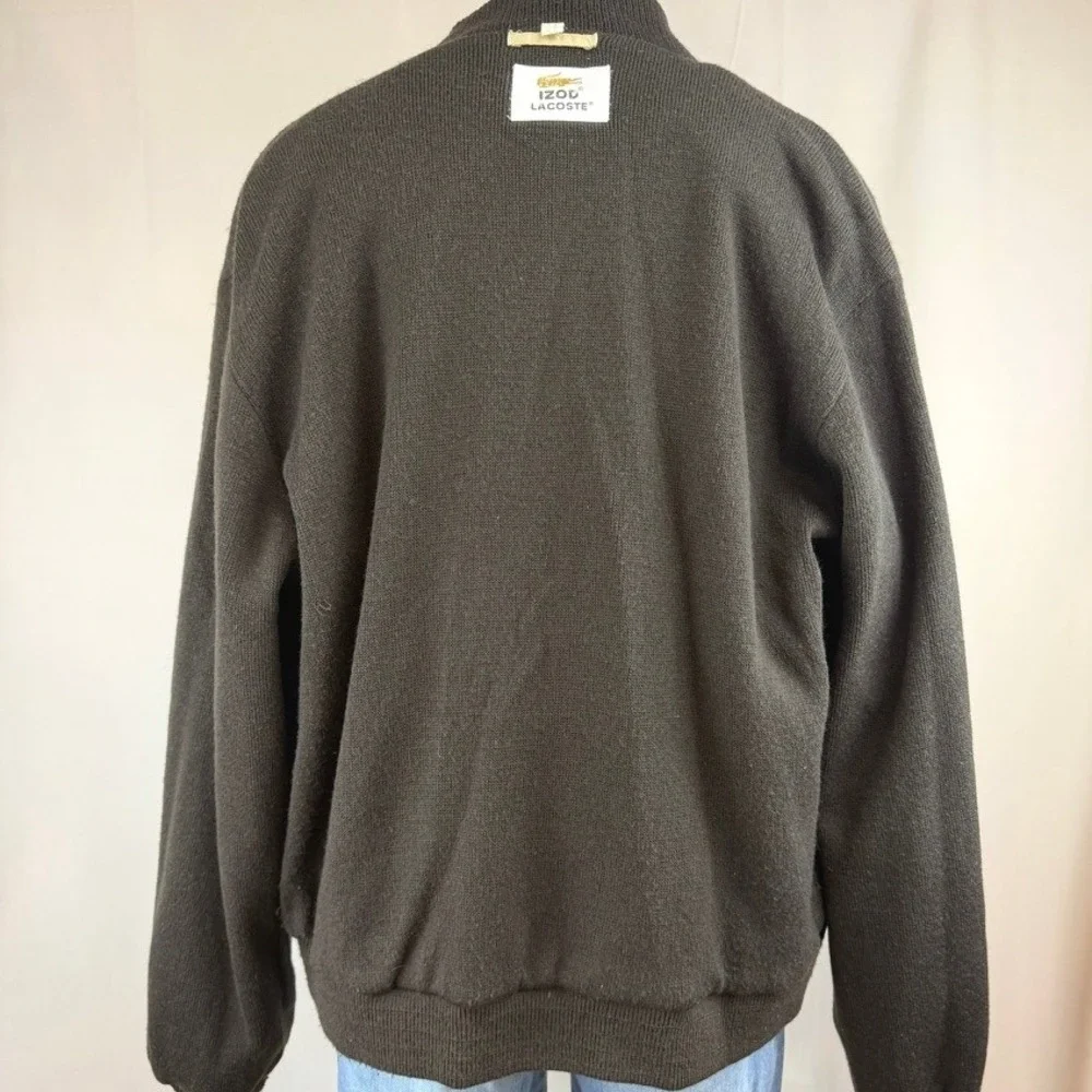 Vintage IZOD LACOSTE Mens (L) Jacket Beige Brown Lined Grandpa Dad Normcore Gorp